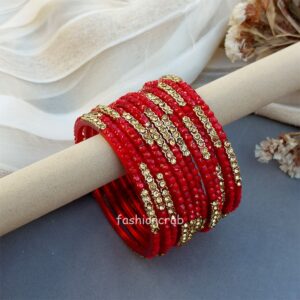 Red Glass Bangles for Women