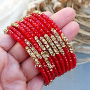 Red Glass Bangles for Women