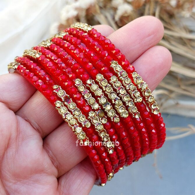 Red Glass Bangles for Women