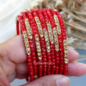 Red Glass Bangles for Women
