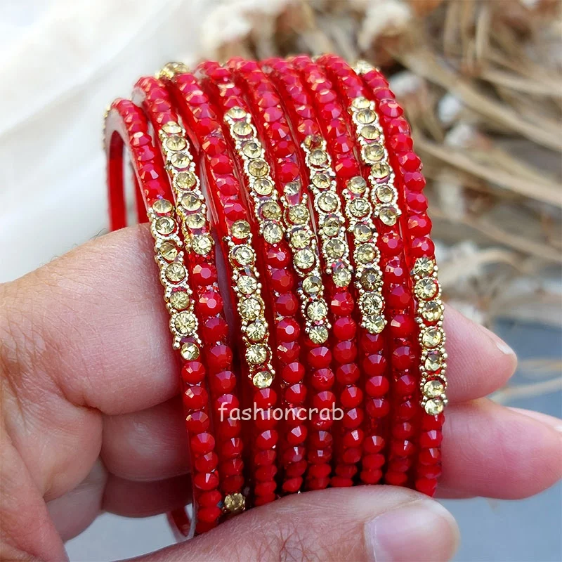 Red Glass Bangles for Women