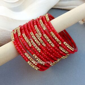 Red Glass Bangles for Women