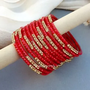 Red Glass Bangles for Women