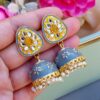 Vaanee Small Jhumka Earrings - Grey-01 Vaanee Small Jhumka Earrings - Grey