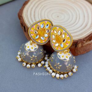 Vaanee Small Jhumka Earrings - Grey