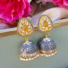 Vaanee Small Jhumka Earrings - Grey