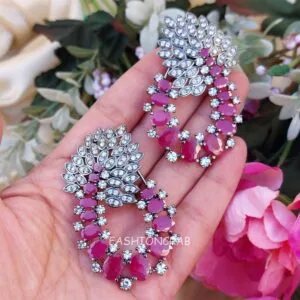 AD Earrings - Pink Stone