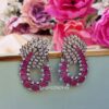 AD Earrings - Pink Stone-02 AD Earrings - Pink Stone