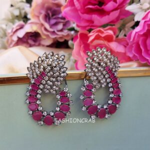 AD Earrings - Pink Stone