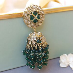 Akshara Jhumka Earrings - Green