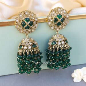 Akshara Jhumka Earrings - Green
