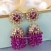 Akshara Jhumka Earrings - Purple-01 Akshara Jhumka Earrings - Purple