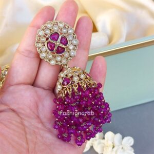 Akshara Jhumka Earrings Purple