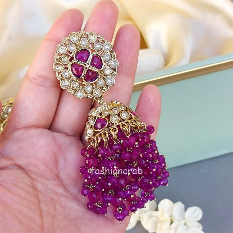 Akshara Jhumka Earrings - Purple