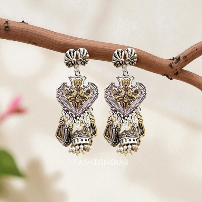 Bhairavi Oxidised Jhumka Earrings-01 Bhairavi Oxidised Jhumka Earrings
