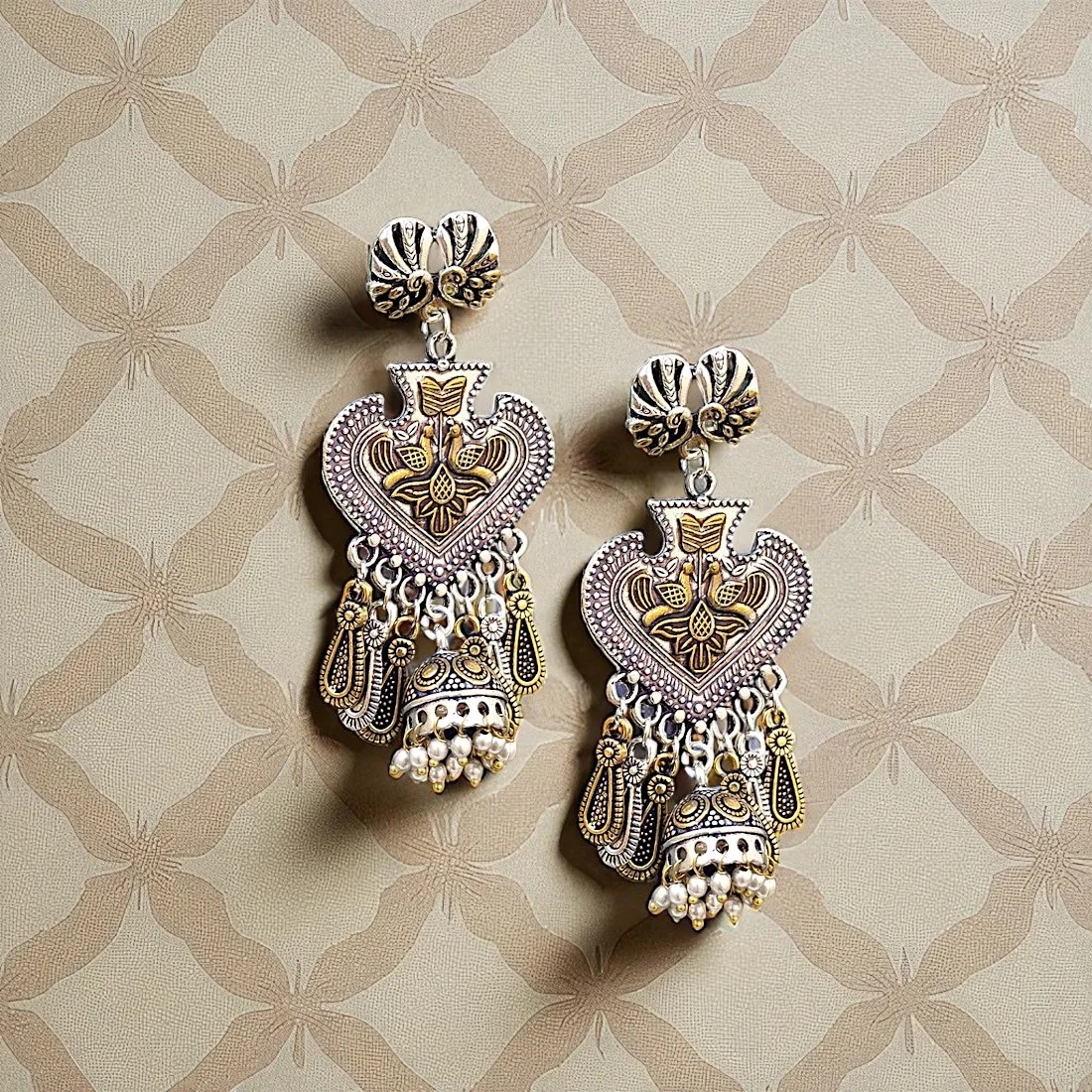 Bhairavi Oxidised Jhumka Earrings