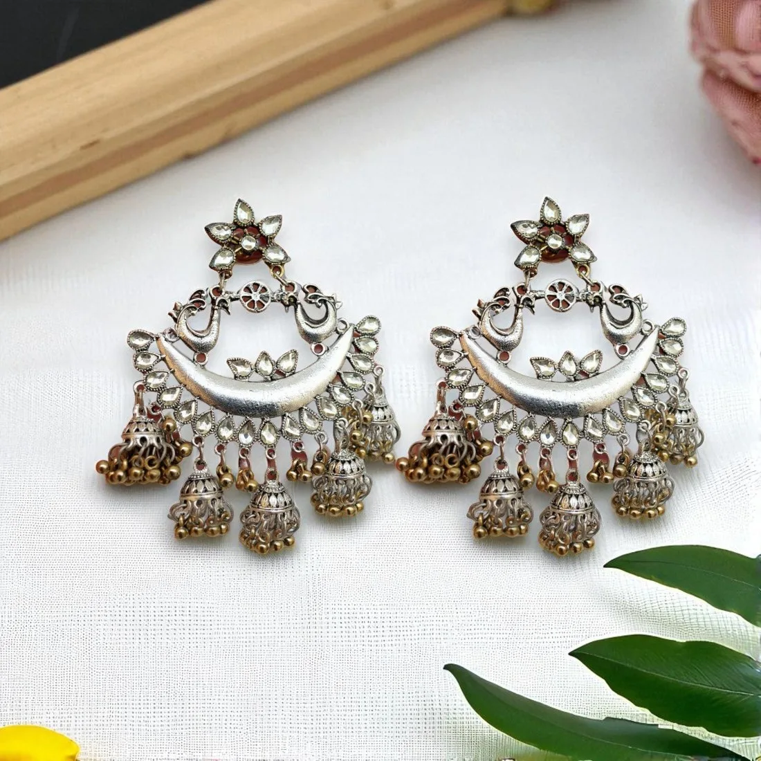 Dual Tone Oxidised Jhumka