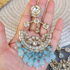 Jiva Chandbali Earrings - Light Blue