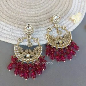 Jiva Chandbali Earrings - Pink