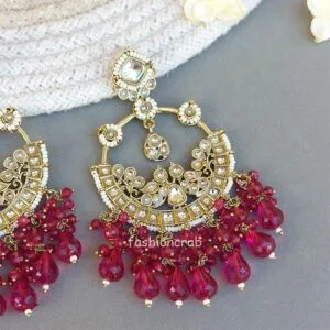 Jiva Chandbali Earrings - Pink