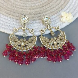 Jiva Chandbali Earrings - Pink