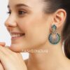 Konkana Green Oxidised Earrings