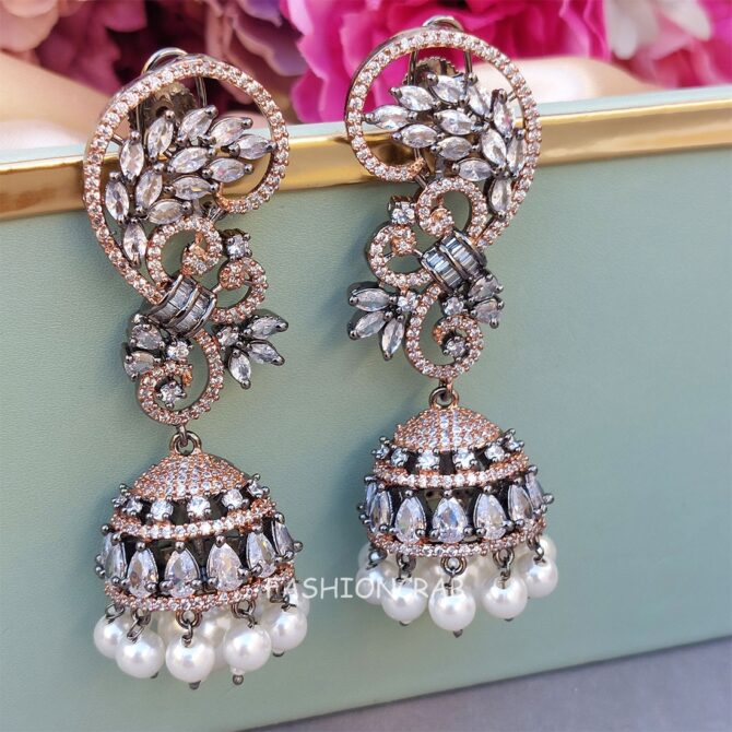 Lisa American Diamond Earrings - Rose Gold