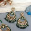Maang Tikka Set with Earring - Dark Green