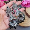 Saira Brass Earrings - Black