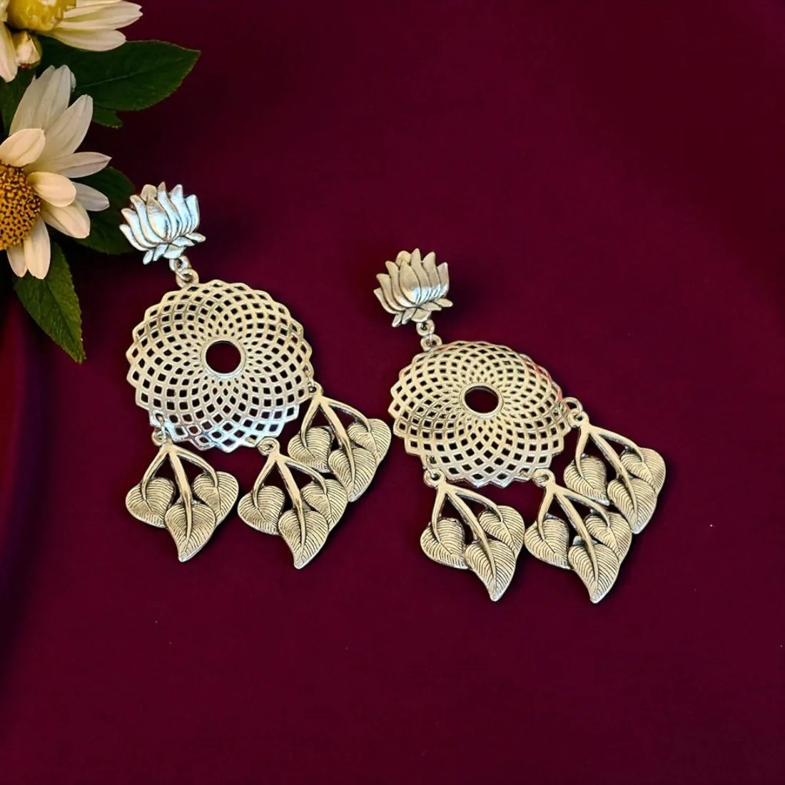 Tina Oxidized Silver Earrings