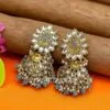 Adaa Jhumka Earrings - Grey