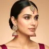 Jhumka Earring and Tikka Set – Pink