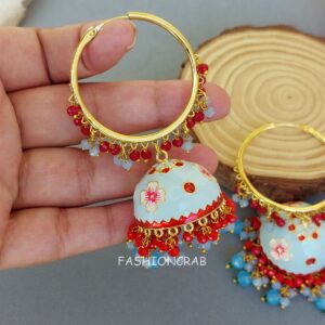 Lavanya Jhumka Earrings - Light Blue