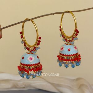 Lavanya Jhumka Earrings - Light Blue