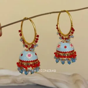 Lavanya Jhumka Earrings - Light Blue