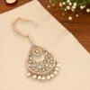 Maang Tikka Set with Earring - Peach-06 Maang Tikka Set with Earring - Peach