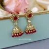 Mouli Jhumka Earrings - Maroon