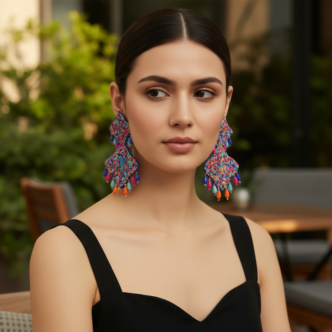 Multicolour Beads Earrings for Girls