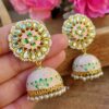 Nayanthara Jhumka Earrings - Light Pink-01 Nayanthara Jhumka Earrings - Light Pink