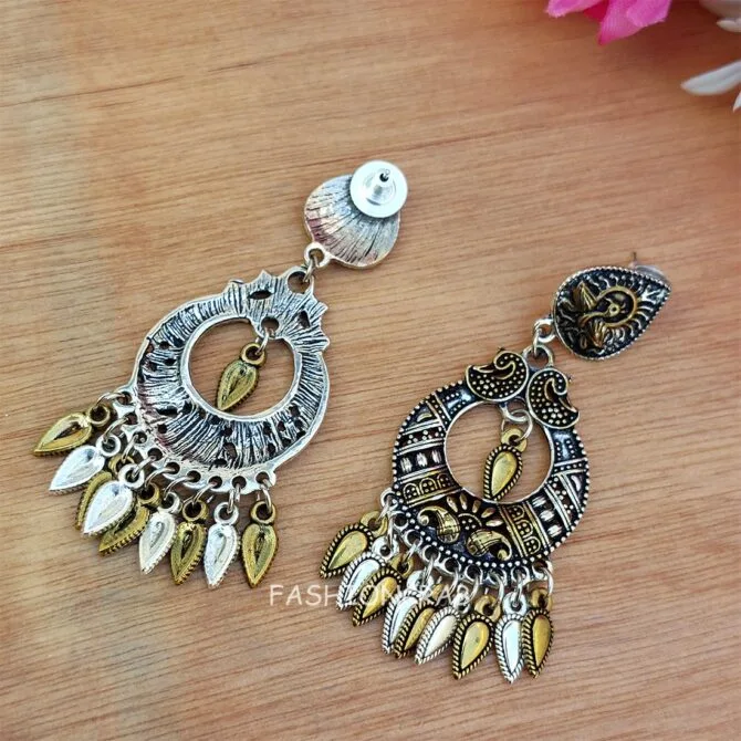 Isha Oxidized Silver Earrings