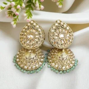 Pista Green Earring and Tikka Set