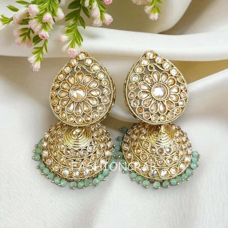 Pista Green Earring and Tikka Set