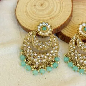 Prachi Chandbali Earrings - Blue