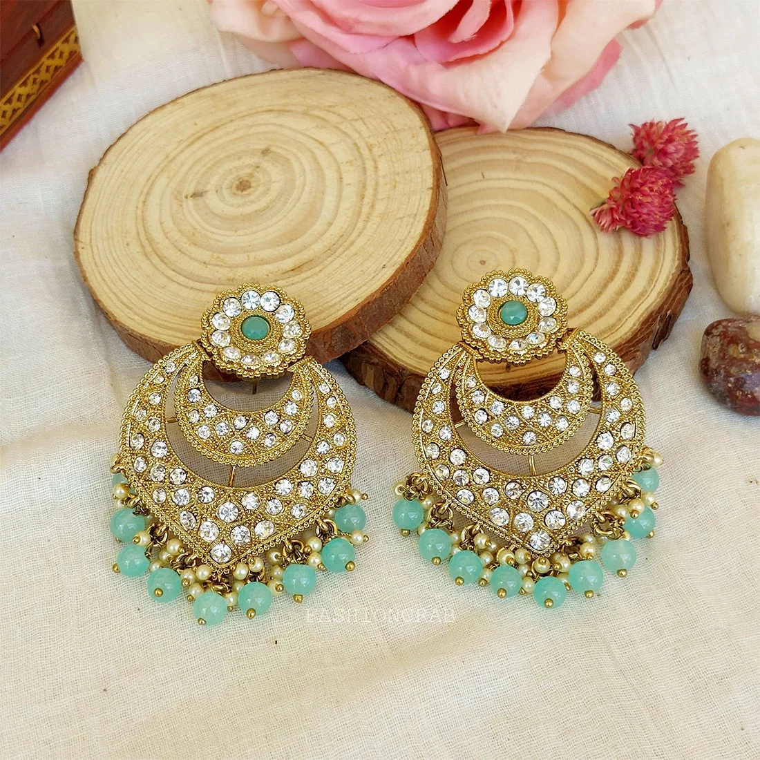 Prachi Chandbali Earrings - Blue