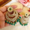 Prachi Chandbali Earrings – Green-02 Prachi Chandbali Earrings – Green