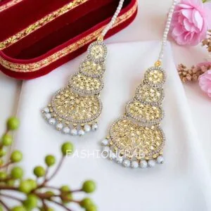 Rani Maang Tikka Set – Grey