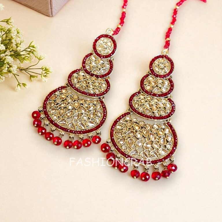 Rani Maang Tikka Set – Maroon