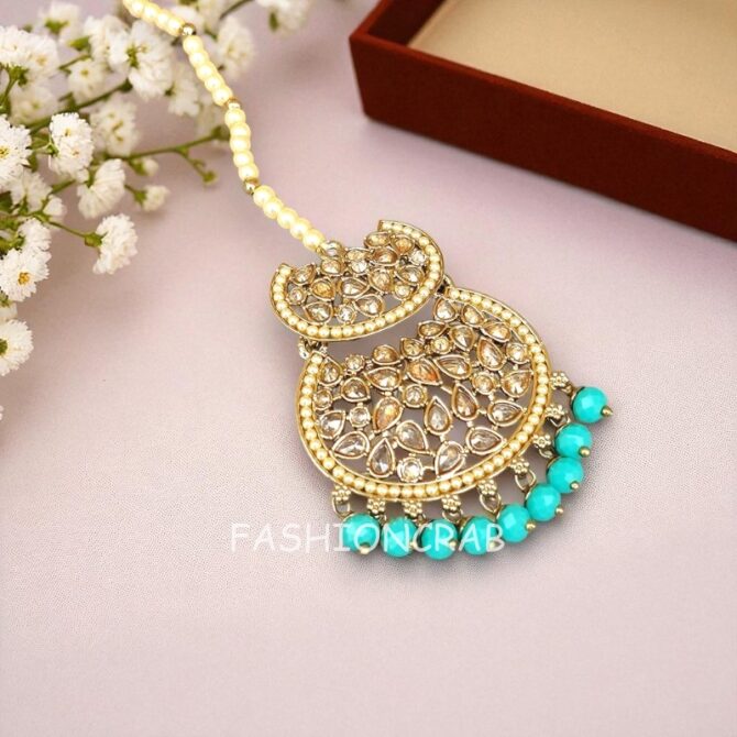 Rani Maang Tikka Set – Sea Green