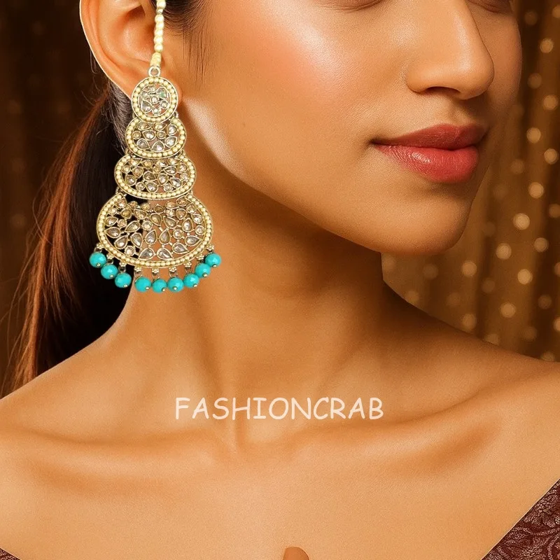 Rani Maang Tikka Set – Sea Green