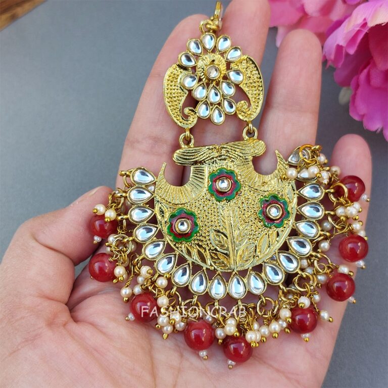 Aditi Chandbali Earrings - Maroon